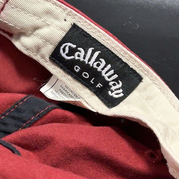 Callaway Golf Hat Unisex Solid Red Adjustable Strap Embroidered 100% Cotton Used - Picture 7 of 7
